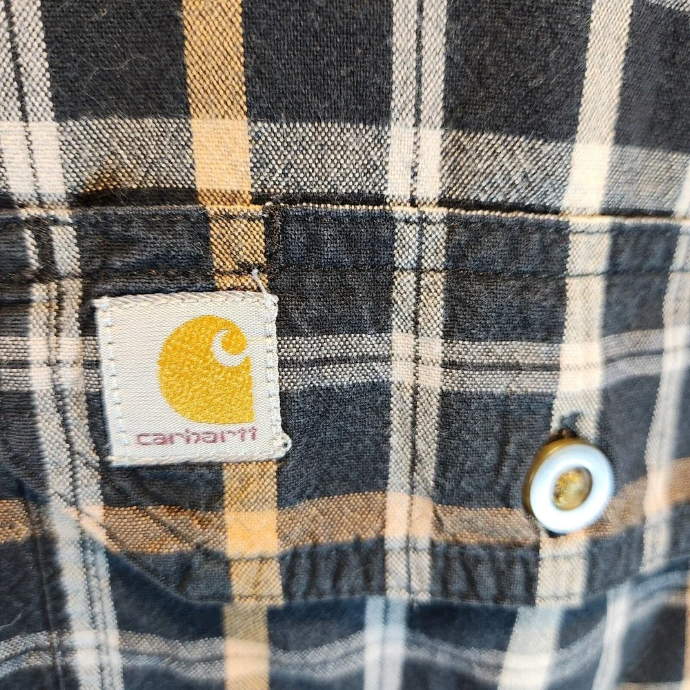 Carhartt Shirt‎ Mens 3XL Multicolor Relaxed Fit Plaid Cotton Pockets Button Down